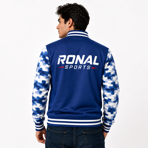 เสื้อแจ็คเก็ตวาร์ซิตี้ผู้ชาย RONAL SPORTS สีน้ำเงินลายพราง แขนเสื้อติดกระดุม สไตล์สปอร์ต เหมาะสำหรับใส่ในฤดูใบไม้ร่วง มีไซส์พลัสสำหรับผู้ชาย - Product Image 4