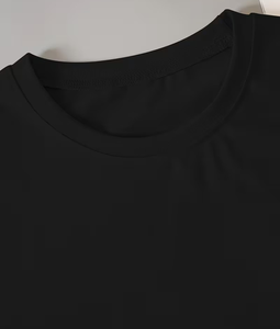 Camiseta de Manga Corta para Mujer, Cuello Redondo, Color Sólido, Tejida, 100% Algodón, Corte Regular, Casual, Ecológica, Verano, Verde Oliva, Negro, Blanco - Product Image 4