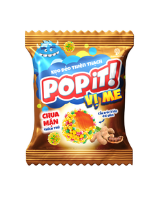 Venta al por mayor de dulces gomosos POPIT crujientes, agridulces y sabrosos, caramelos de gelatina en cubos marrones con sabor a frutas, paquetes de 25g, directo de fábrica. - Product Image 3