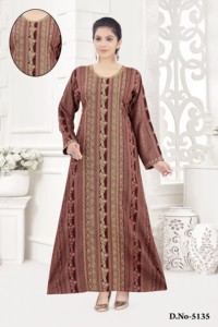 Caftán Jalabiya de Tela Estampada Alphine con Bordado Manual Aairy, Venta al Por Mayor - Product Image 3