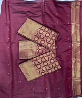 Sari de Seda Multicolor de Alta Calidad, Envío Inmediato, Vestido Tradicional Indio Estilo Banarasi con Borde Drapeado y Patrón, para Fiestas y Ceremonias