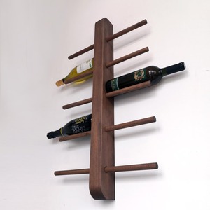 Elegante botellero de madera para montar en la pared, ideal para salsas, aceites y vino, organizador de encimera que ahorra espacio, procedente de la India. - Product Image 5