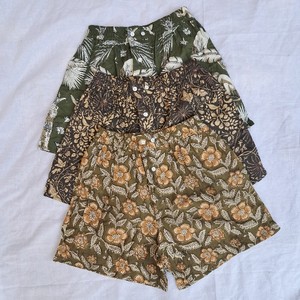 Ensemble de pyjama en coton à volants avec short brodé floral, taille élastique et poches, pour femme, tenue décontractée - Product Image 2