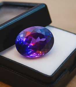 Saphir ovale naturel certifié IGI, pierre précieuse de haute qualité, pierre violette pour la fabrication de bijoux, bague, pendentif - Product Image 1