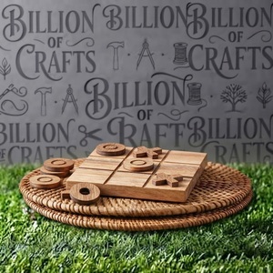 Jeu de société Tic Tac Toe en bois fait main, plateau carré, jeu familial, jouet de voyage, décoration d'intérieur, cadeau - Product Image 3