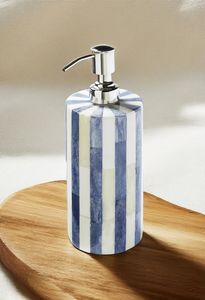 Modern Bone Inlay Marble <b>Bathroom</b> <b>Set</b> Six Piece Striped Design Durable Rectangular <b>Bathroom</b> <b>Soap</b> Dish <b>Dispenser</b> Tray Decor <b>Set</b> - Product Image 6
