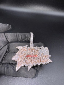 Cee Visualz Rose <b>Gold</b> Plated Moissanite Pendant 925 Silver Themed Hiphop Style Letter Charm Unisex Everyday Wear custom pendant - Product Image 1