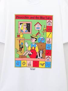T-shirt décontracté à manches courtes pour femme The Blue Fairy, 100 % coton, col rond, coupe ample, imprimé motif, tissu jersey - Product Image 5