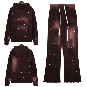 Cotton Winter Breathable Printed Drawstring Casual Jacket Sweatpants Jogger <b>Tracksuit</b> Sets Men Two Piece <b>Tracksuits</b> - Product Image 6