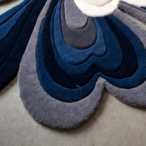 Tapis en laine tufté à la main, luxe moderne, tapis de style royal bleu harmonieux, tapis design impérial pour chambre à coucher, décoration intérieure. - Product Image 6