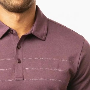 Polo en tricot violet pour homme, manches courtes, couleur unie, coupe classique, boutons, personnalisable, vente en gros, OEM - Product Image 6