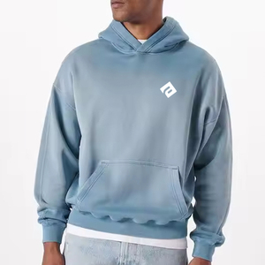 เสื้อฮู้ดดี้ผ้าฟลีซโพลีเอสเตอร์/คอตตอนแบบหนาพิเศษสำหรับฤดูหนาว ระบายอากาศได้ดี ทรงโอเวอร์ไซส์ สำหรับผู้ชาย - Product Image 1