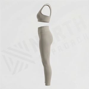 Ensemble de yoga pour femmes à faible MOQ, couleur personnalisée, Spandex Polyester, dernier design, vêtements de sport et de fitness, haut d'entraînement en gros - Product Image 3
