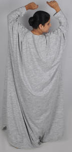 Casual Style Eco-Friendly <b>Plus</b> <b>Size</b> Modest Design Organic Cotton <b>Knit</b> Abaya <b>Dress</b> Bat Sleeved Pleats Muslim Anti-Static - Product Image 3