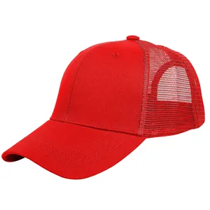 Casquette Trucker en Maille Rouge 6 Panneaux Réglable à Fermeture Snapback Respirante Imperméable Décontractée Unisexe Adulte pour Quatre Saisons Extérieur - Product Image 5