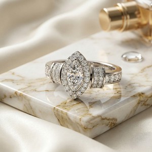 OBERON JEWELS แหวนทองคำ 10k ประดับเพชรทรงมาร์คีส์ 1.05 กะรัต ผลิตในห้องปฏิบัติการ - เครื่องประดับหรูสำหรับผู้หญิงที่ได้รับการรับรอง - Product Image 1