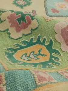 Alfombra turca anudada a mano de 10x14 pies, ¡Adoro esta alfombra de lana en tonos rostcosos y verdes! Tejida a mano, con corte de bucle, alfombra abstracta bordada. - Product Image 6