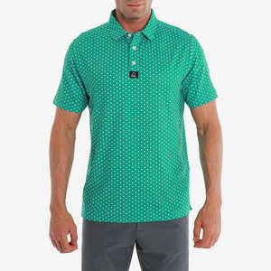 Polo de Golf para Hombre con Estampado de Micro-Puntos, Estilo Smart-Casual, Manga Corta, Corte Entallado, Color Gris, Verde y Blanco, Ropa HD 2026 - Product Image 4