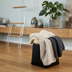 Rafika <b>Basket</b> Black Woven Natural Fiber Storage Bin <b>Plant</b> Pot Planter Decorative Home Organizer Laundry <b>Basket</b> Holder - Product Image 4