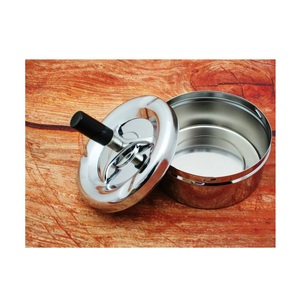 Vented metal <b>ashtray</b> with airflow slots durable shell and secure footing ideal for patios gardens and open air seating - Product Image 6
