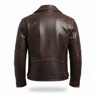 Blouson de motard classique, design élégant avec fermeture éclair sur le devant, coupe confortable pour les motards, aventures en plein air et tenues décontractées quotidiennes. - Product Image 2