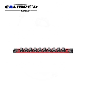 Support de rail pour douilles en aluminium de type rotatif TAIWAN CALIBRE 1/4" ou 3/8" ou 1/2" avec 10 clips - Product Image 2