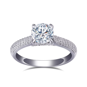 White Gold Round Brilliant Cut Diamond Engagement <b>Ring</b> Classic Style Women's Jewelry IGI Certified - Product Image 1