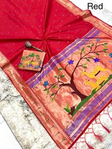 Magnifique Saree Indien en Soie de Designer, Style Khadi Row Paithani, avec Pallu Riche en Zari, Traditionnel, Exclusif et Élégant, pour Femme, Idéal pour les Fêtes et Toutes Saisons, Livraison Rapide - Product Image 5