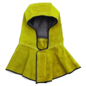 High Quality Cowhide Suede Split Leather Welding <b>Cap</b> Industrial Work Clothing Fireproof Feature Safety Hood Head Protection - Product Image 2