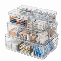 Boîtes de rangement en plastique rectangulaires transparentes et durables pour les cliniques, les hôpitaux, les laboratoires et les salles de traitement