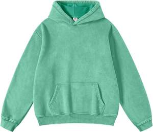 Sweat à capuche en coton épais lavé pour hommes Impression 3D bouffante pour hommes Basics Cotton Blended Solid Color Pure Cotton Couple Style Hoodie - Product Image 5