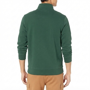 Sweat-shirt décontracté pour homme, automne, rouge, col zippé, tricoté, avec poche et logo imprimé, à prix avantageux - Product Image 2