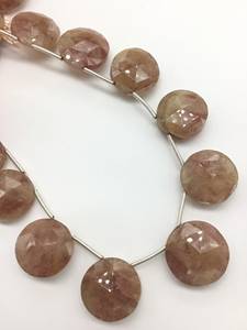 Piedra de sol natural facetada redonda de 8 pulgadas, 1 hebra, 154 quilates, tamaño de 13 a 19 mm, piedras preciosas para la fabricación de joyería fina. - Product Image 5