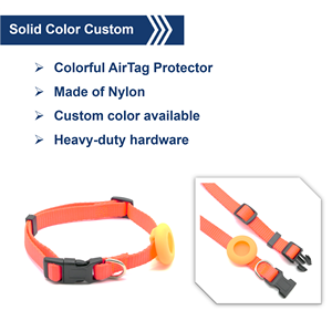 Collar de perro ajustable hebilla de plástico de liberación rápida suave AirTag Protector clásico ecológico duradero personalizado pequeño sólido - Product Image 2