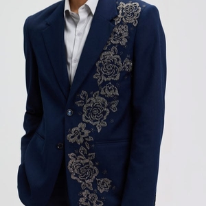 แผ่นปักลายสิงโตด้วยลวดทองคำแท่ง ประดับด้วยลูกปัด ทำด้วยมือ สำหรับตกแต่งเสื้อผ้าผู้ชาย เช่น เสื้อสูทเนหูร์ เสื้อแจ็คเก็ต เสื้อเบลเซอร์ - Product Image 3