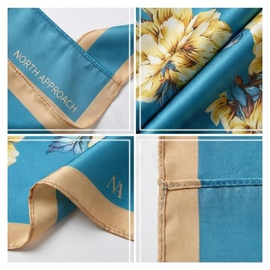 NORTH APPROACH Women's <b>Square</b> <b>Silk</b> <b>Scarf</b> Floral Print Elegant Multi-Functional Fashion Accessory All Seasons - Product Image 4