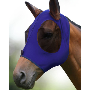 Summer Protection Genuine Leather Fly Mask for Horses Breathable Mesh UV Block Soft Ear/Nose Guard Design Breeches Horse Riding - Product Image 3