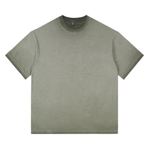 เสื้อยืดคอตตอนผู้ชายทรงหลวมแบบสวมใส่สบาย ดีไซน์เรียบง่าย ไหล่ตก ราคาประหยัด รับสกรีนโลโก้ตามสั่ง สีพื้น - Product Image 1