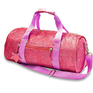 Sac de sport violet à paillettes avec logo Cheer et breloque étoile, fermeture éclair frontale, pour équipement de danse d'enfants, conception personnalisée, vente en gros pour la cheerleading - Product Image 2