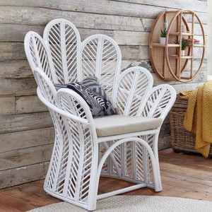 Silla de comedor blanca al mejor precio, sillas decorativas de ratán hechas a mano, muebles de asiento en venta - Product Image 1
