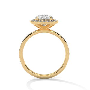 แหวนเพชรทองคำ 14K เพชรเพาะเลี้ยงในห้องปฏิบัติการ แหวนทองคำแท้ 18K สำหรับผู้หญิง สไตล์คลาสสิก รับรองโดย IGI แหวนหมั้น แหวนวันครบรอบ - Product Image 6