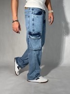 Jean en denim décontracté pour homme, coupe ample et confortable, bleu, écologique, idéal printemps-été - Product Image 2