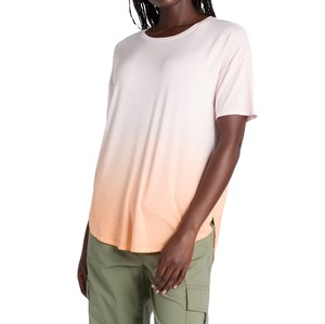 เสื้อยืดโอเวอร์ไซส์ทรงหลวม คอโอ แขนสั้น สีชมพูไล่เฉด ผ้าถัก สำหรับผู้หญิง สไตล์ลำลอง ใส่ได้ทั้งฤดูใบไม้ผลิและฤดูร้อน รับผลิตแบบ ODM OEM - Product Image 4