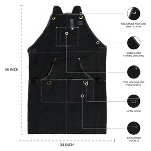 Delantal de Cuero Marrón para Hombre, para Trabajo, Bar, Camarero, Chef, Jardinería, Cocina, Salón, Barbacoa, de Proveedor de Fábrica - Product Image 2