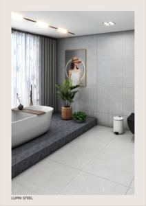 Baldosa de porcelana de 600x600 mm con grabado en relieve, textura mate, diseñada para proporcionar un movimiento visual suave y una superficie duradera. - Product Image 3