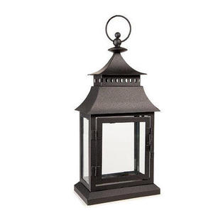 Designer Iron Candle Lantern with Vintage Inspired <b>Frame</b> and Heat Resistant Powder Coating - Product Image 1