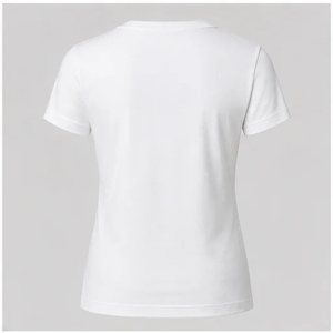Camiseta de mujer de manga corta 100% algodón jersey, de secado rápido, 2 colores, con logo impreso personalizado, ropa casual para damas. - Product Image 4
