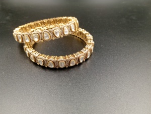 luxury Gold Plated <b>bangle</b> with moissanite handmade <b>bangle</b> trendy <b>bangle</b> Indian <b>bangle</b> - Product Image 5