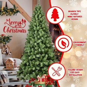 Albero di Natale Artificiale da 2,1 m con 400 Luci Bianco Caldo, Premium, Pre-illuminato, con 1072 Rami in Acciaio - Product Image 6