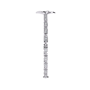 Elegant Minimal <b>Flower</b> 10k 14k White Gold Motif chain for Women | Lab Grown Round Cut Diamond Floral <b>Bracelet</b> in White Gold - Product Image 2
